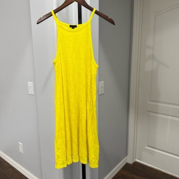 ATM Anthony Thomas Tank Cotton Baby Tee Dress Chartreuse Sz Medium Bright Yellow - Picture 2 of 7